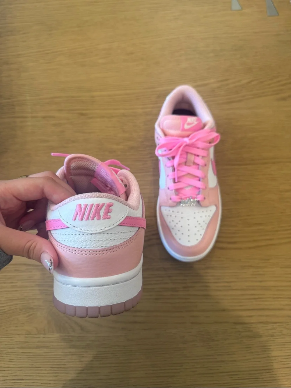 Nike Women's Low-Top Sneakers in Light Pink and Hot Pink